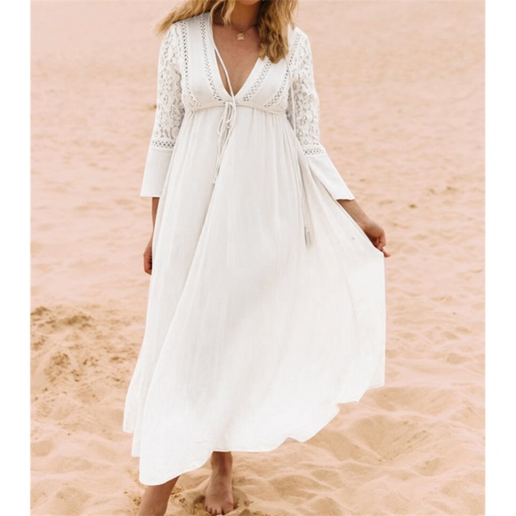 LAST 2🌺Boho White Lace Dress Swim Coverup - Picture 5 of 6
